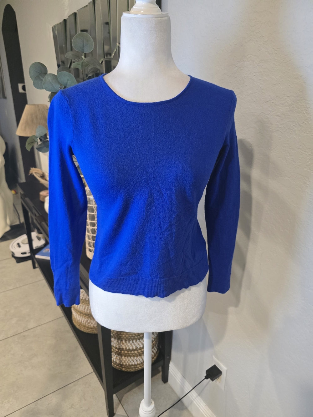 Brooks Brothers Women’s Wool Knit Pullover Sweater Lightweight Blue Solid M